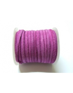 Flat Suede Leather Cord 3mm - Fuchsia
