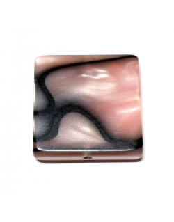 Methacrylate Square 22mm - Pink With Black Stripes