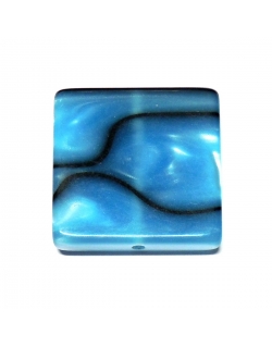 Methacrylate Square 22mm - Blue With Black Stripes