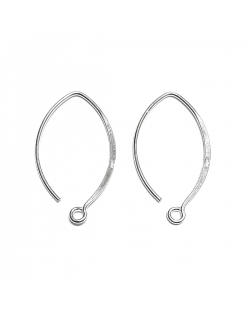 Silver Ear Hook V Shape With Ring Small