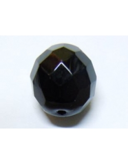 Faceted Glass Ball 6mm - Black