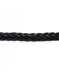 Square Braided Leather Cord 5mm - Black