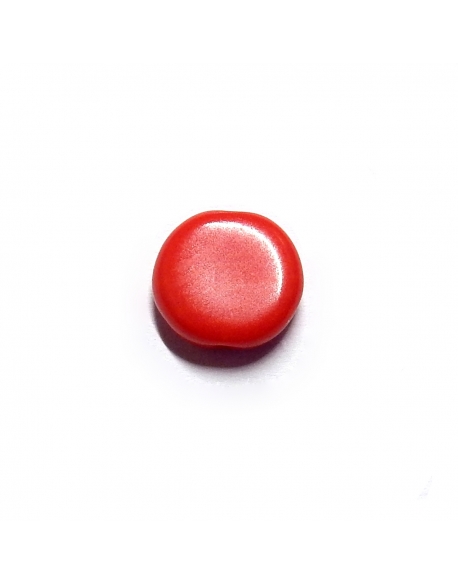 Glass Pill Shaped Bead 8x3mm - Opaque Red