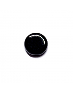 Glass Pill Shaped Bead 8x3mm - Opaque Black