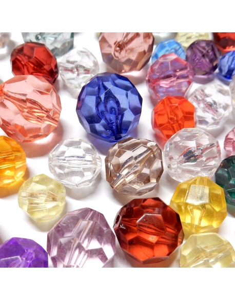 Plastic Faceted Bead Mix
