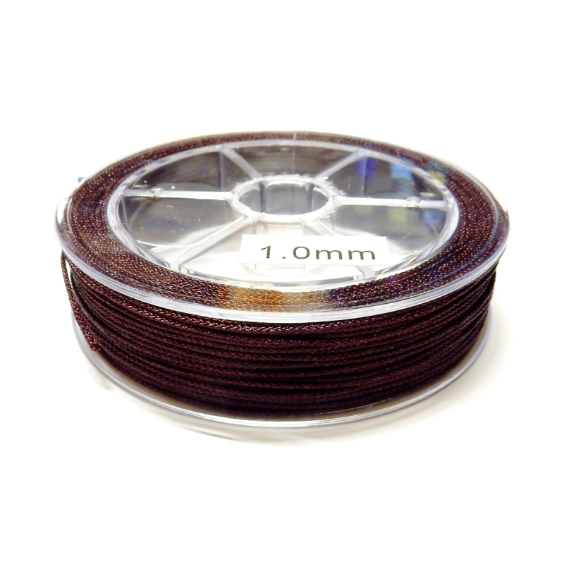 Nylon Braided Cord 1mm - Dark Brown