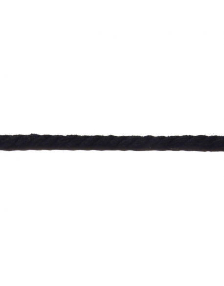 Cotton Waxed Braided Cord 3mm - Black