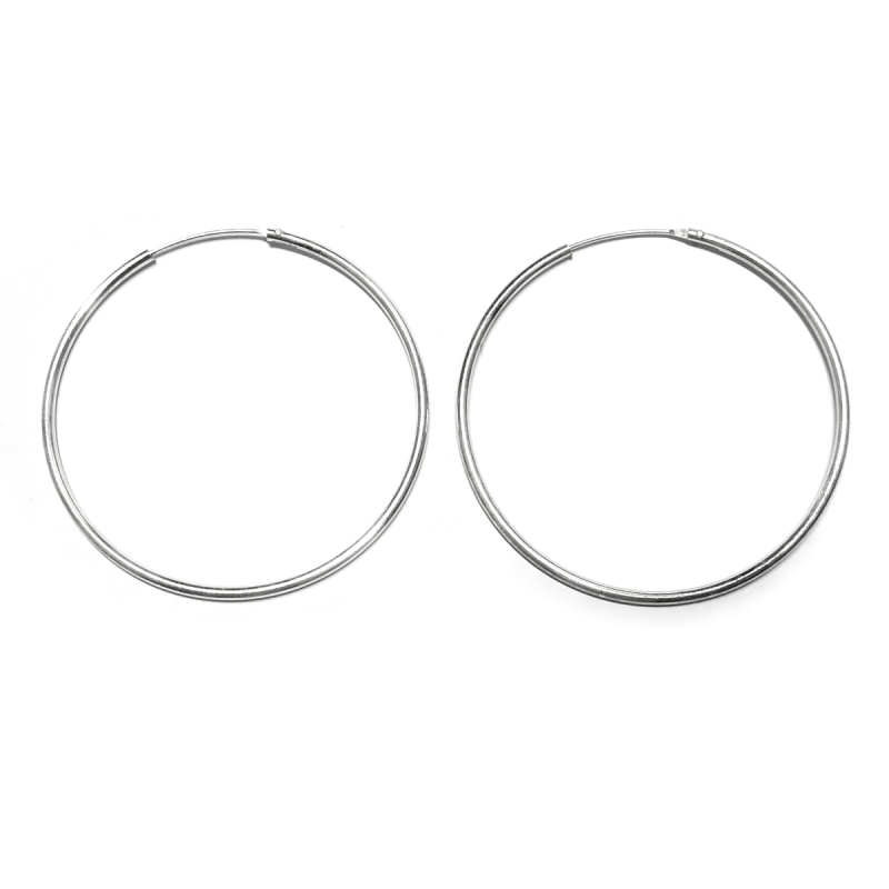 Silver 45mm Hoop Earrings