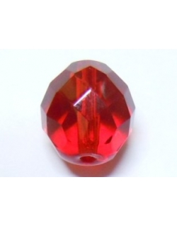 Bola Cristal Facetada 6mm - Rojo Transparente